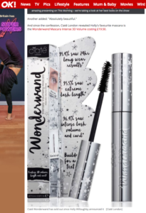 OK magazine reveals Holly Willoughby uses Ciate London mascara – with Studio Erameri’s product photographs